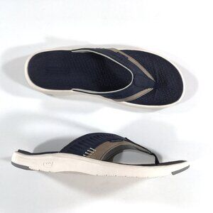 Skuze Stingray Flip Flop Sandals Mens Size 13 Navy Blue Gray White